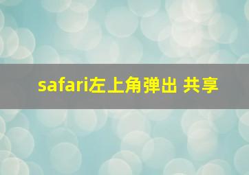 safari左上角弹出 共享